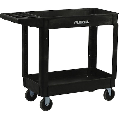 Lorell Utility Cart, w/Built-in Bin, 550 lb Cap, 37-1/2"x17"x39", BK LLR03611